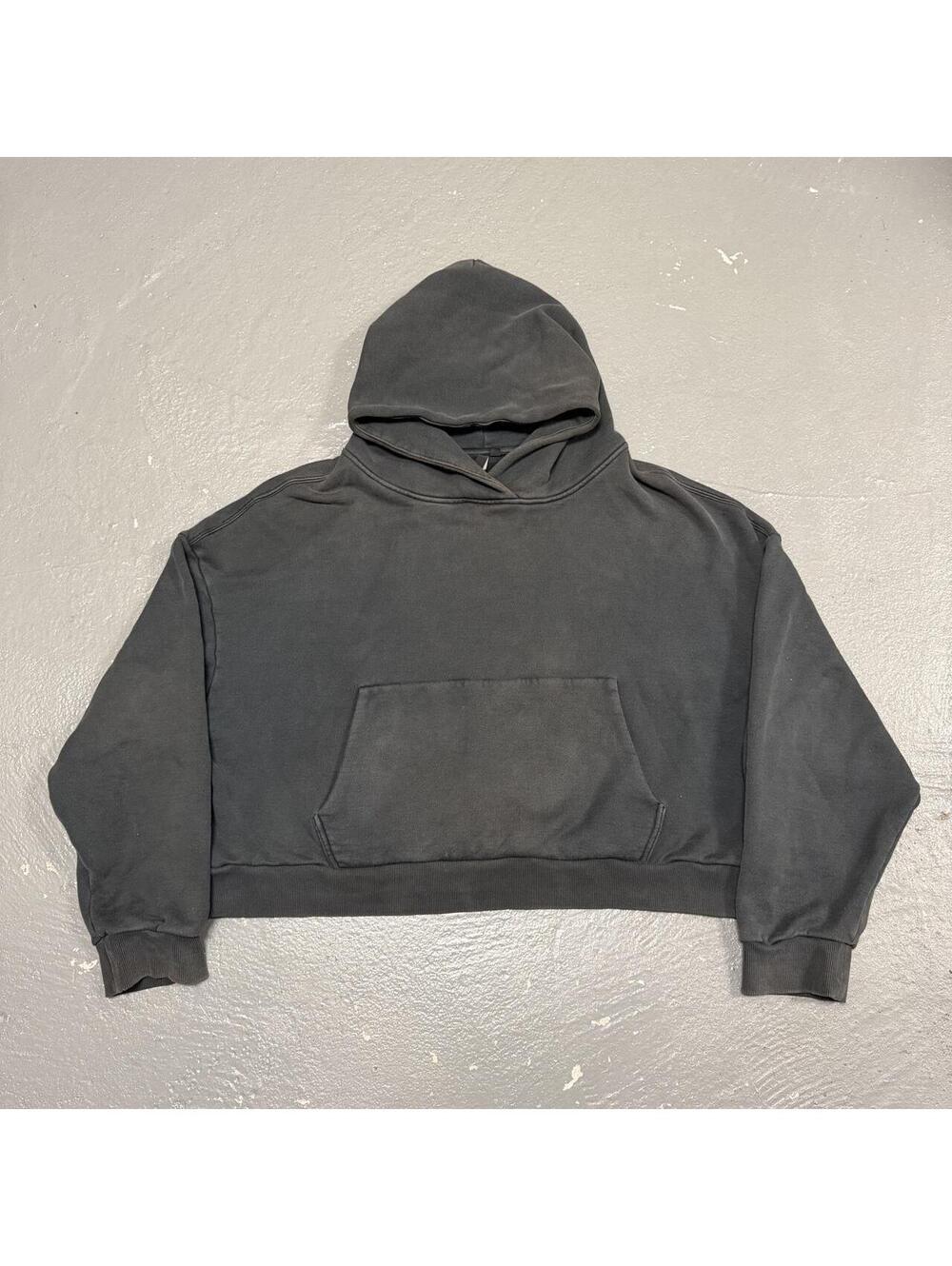 Entire Studios ES 2125 Heavyweight Boxy Cropped Black Hoodie